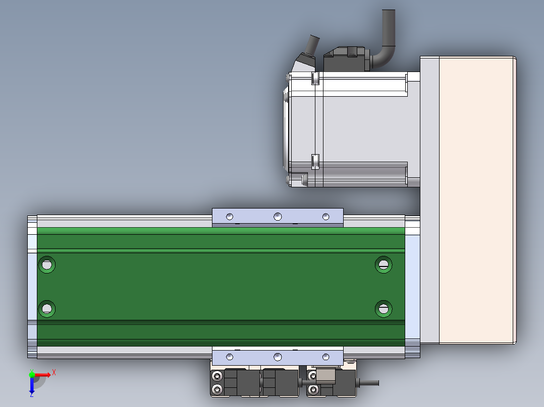MTH丝杆半封闭模组MT75BS-BL-200W俯视图