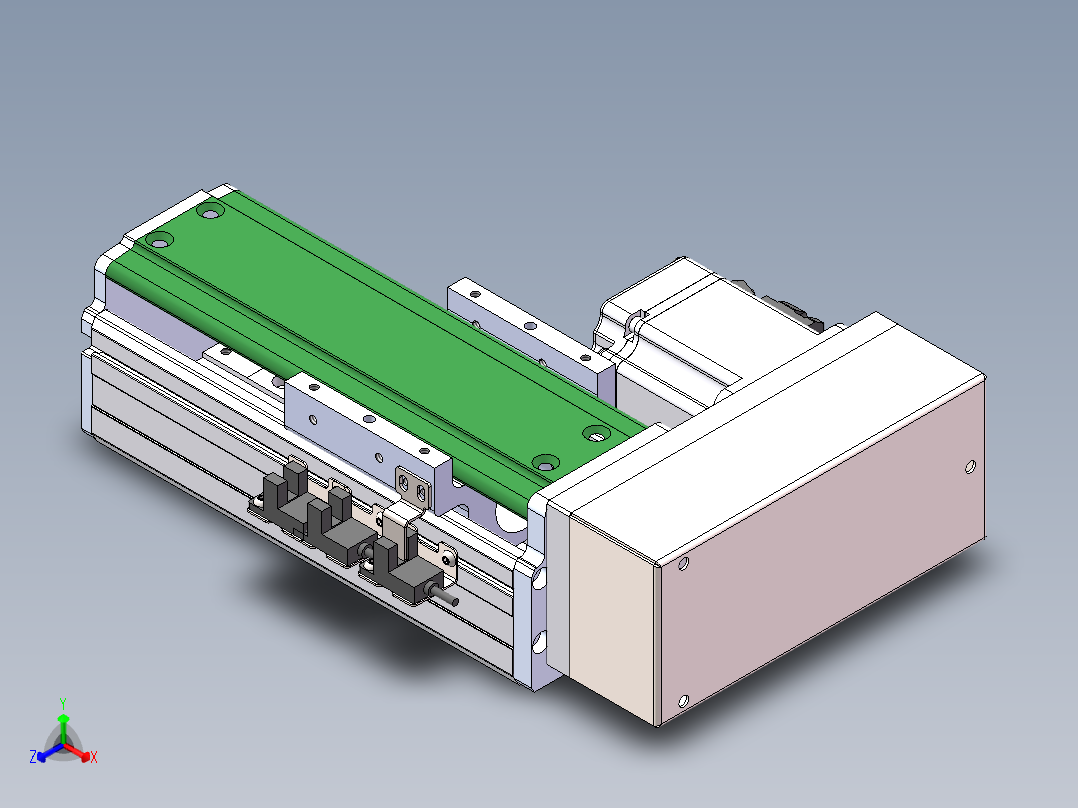 MTH丝杆半封闭模组MT75BS-BL-200W正等轴测图