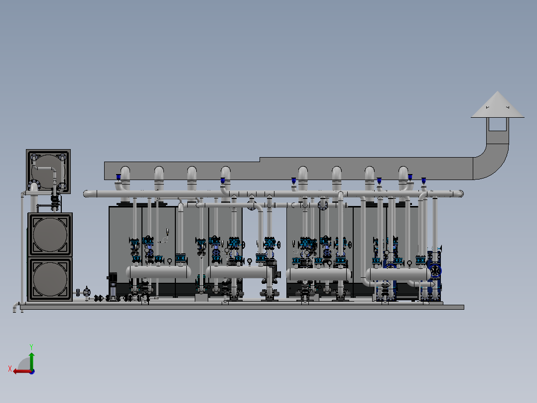 锅炉房-2.4MW燃气锅炉供暖系统sw14可编辑后视图