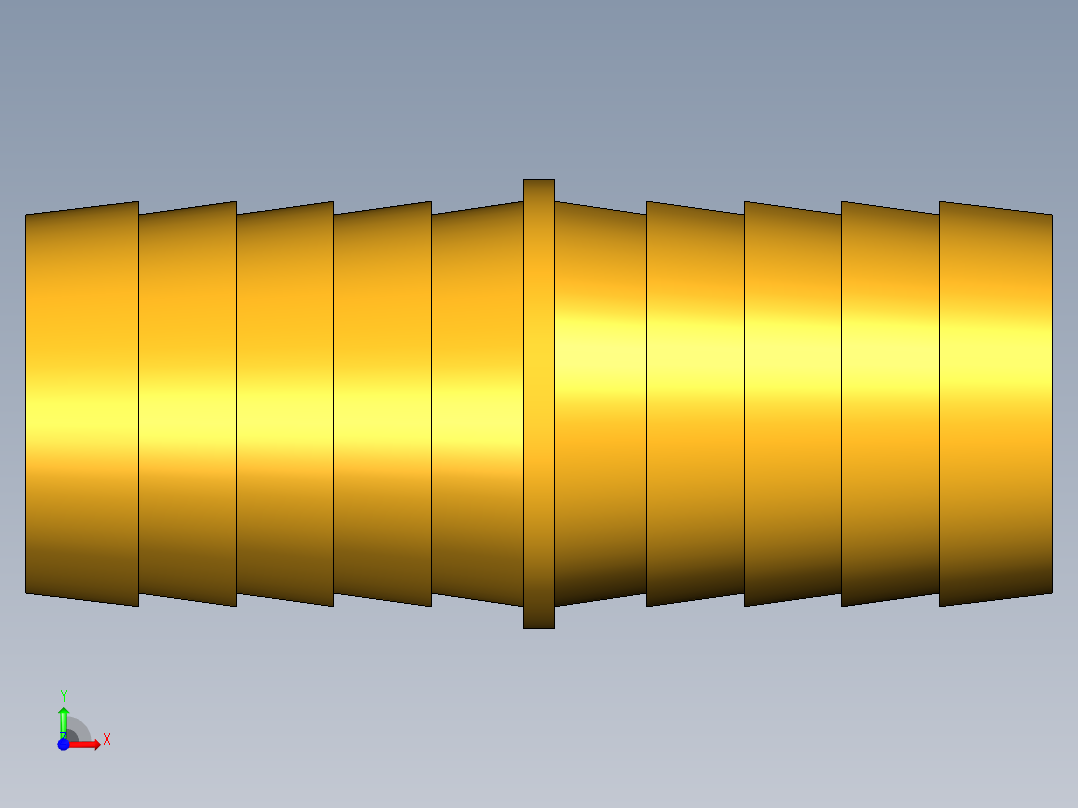 倒齿式工业管接头Hose Mender 122HBL-12前视图
