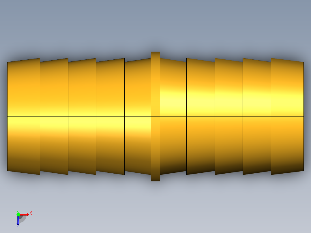 倒齿式工业管接头Hose Mender 122HBL-12俯视图