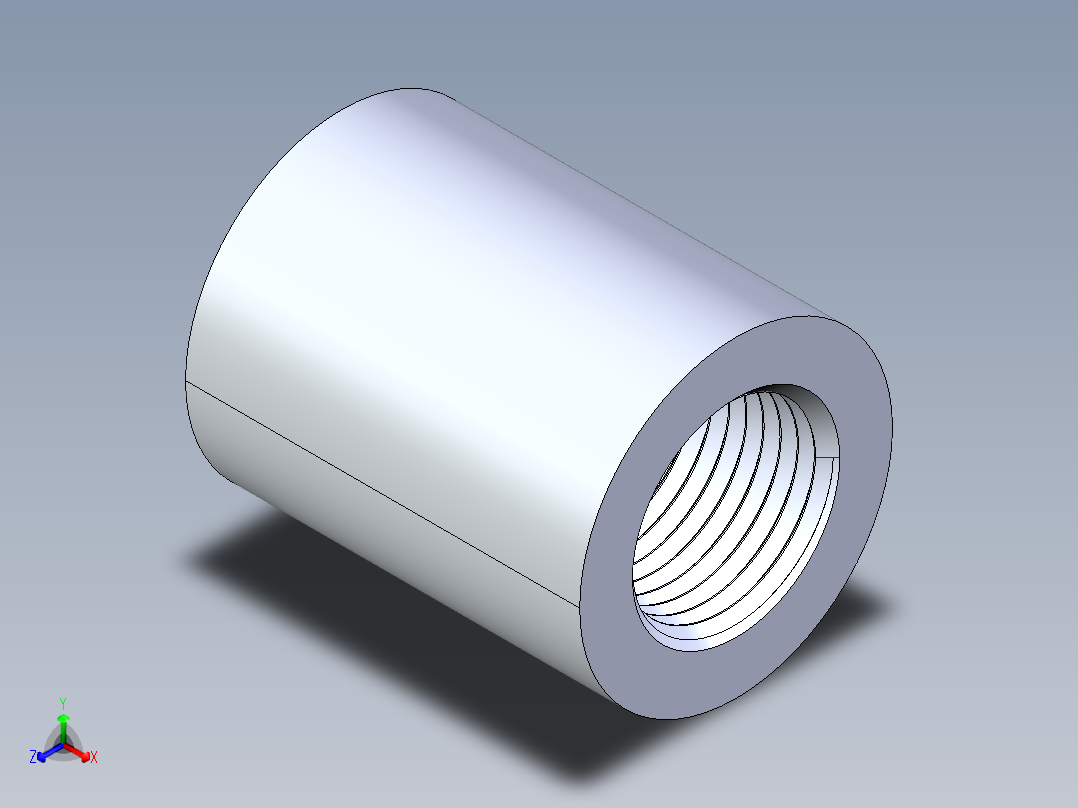 CPVC管件12-Sch80_Coupling_FPTxFPT_9830-005 _0.5in正等轴测图