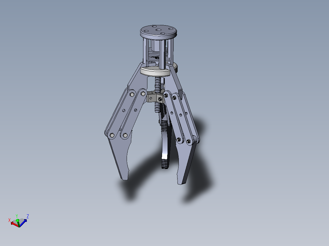 Solidworks三抓机械设备爪夹持器机械爪三维模型