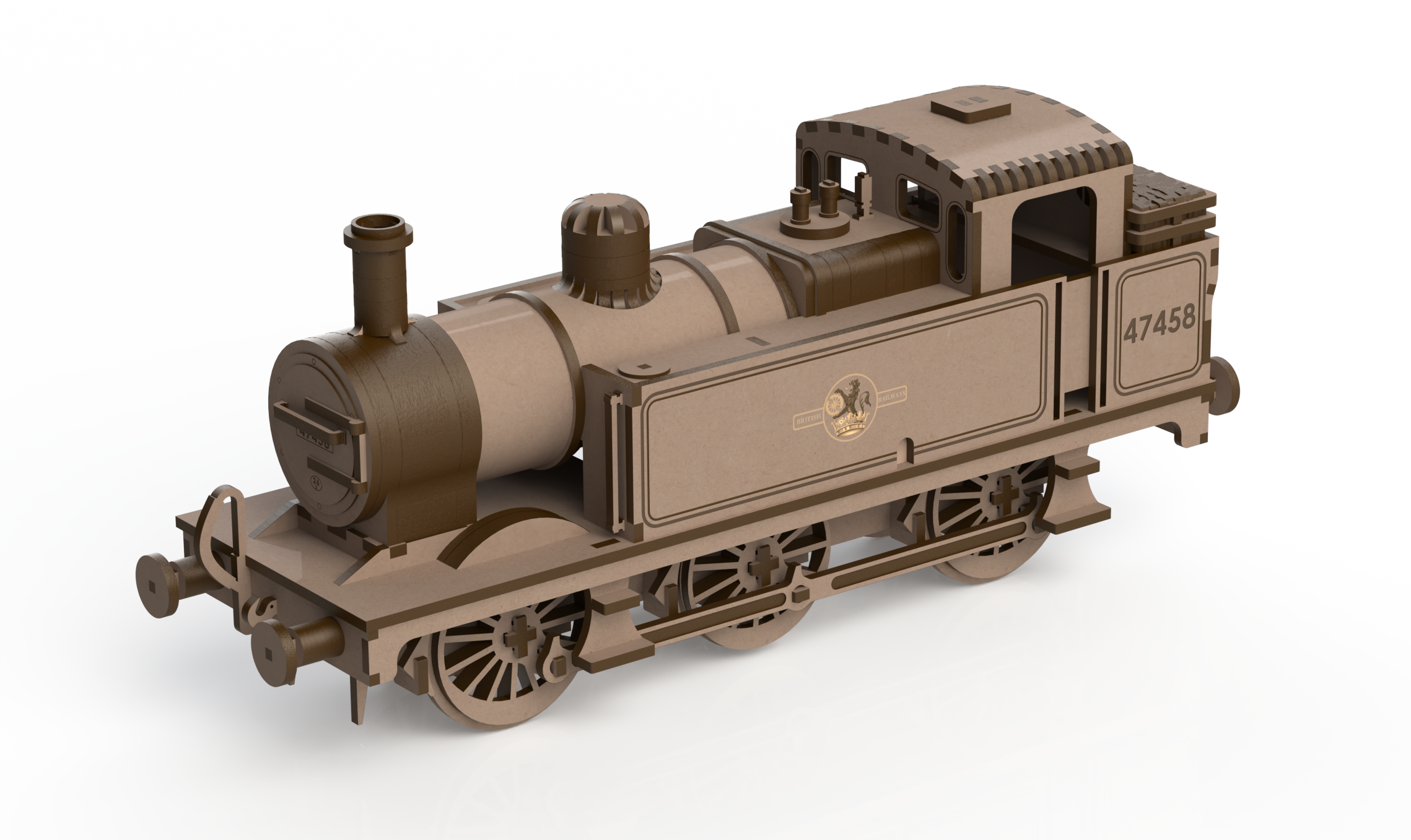 激光下料拼图小火车头AutoCAD-SOLIDWORKS