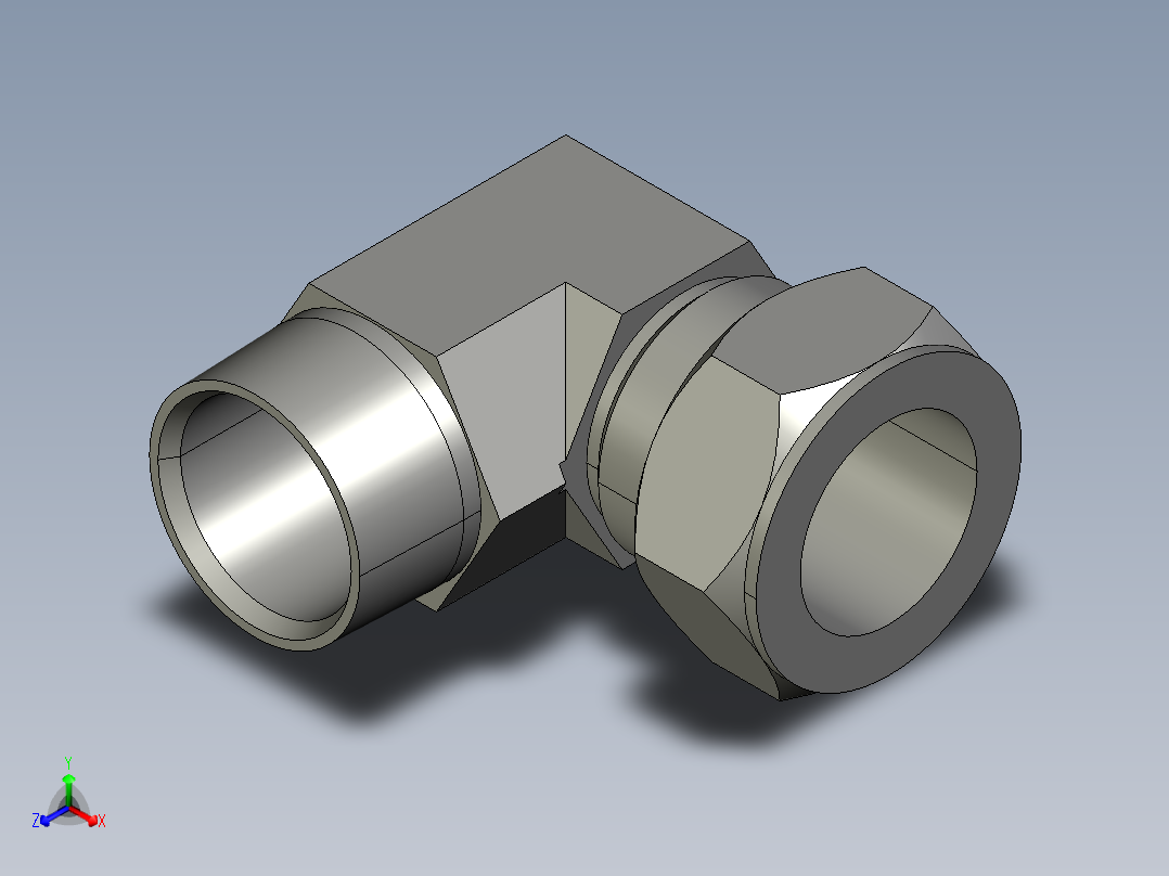 卡套式工业通用硬管接头24_cbu-s正等轴测图