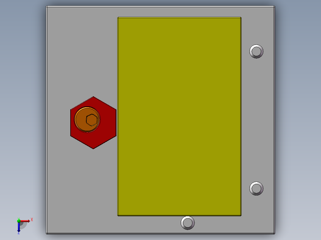 偏心螺栓挤压机构俯视图