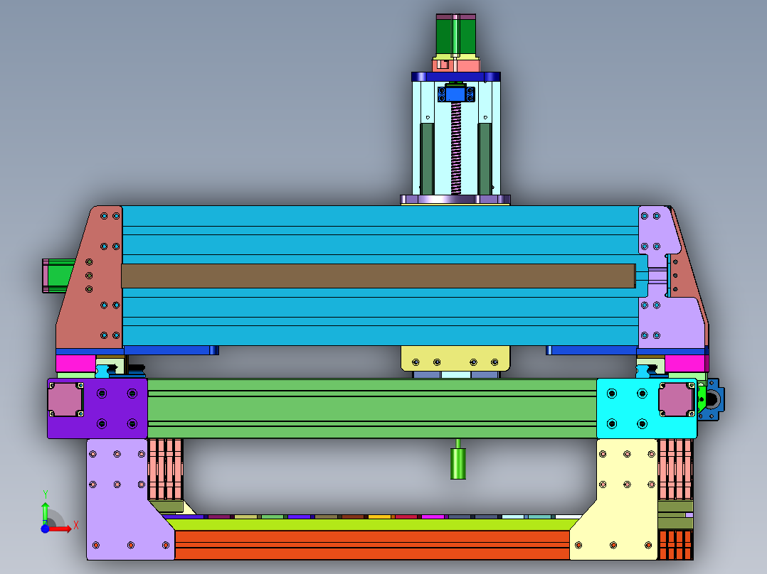高速龙门3Kw主轴雕刻机前视图