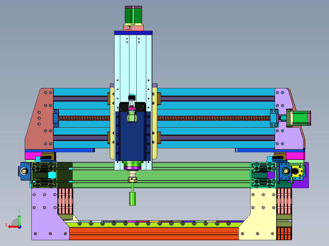 高速龙门3Kw主轴雕刻机后视图
