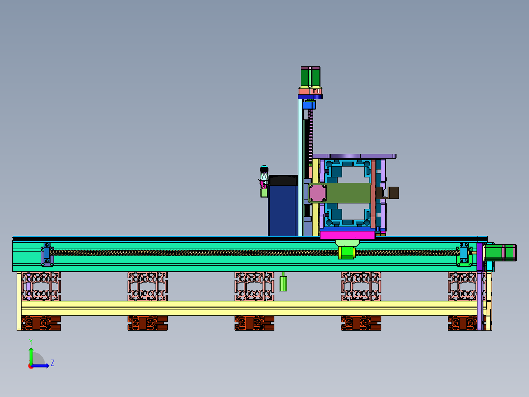 高速龙门3Kw主轴雕刻机左视图