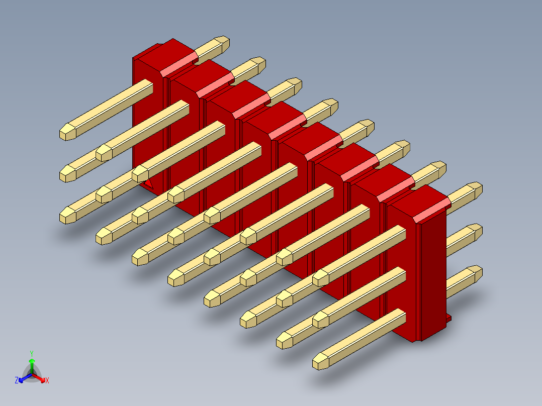 彩色公头100mil（2.54mm）系列-DS1021_red_3x08p_100mil_Type1_rev1.0