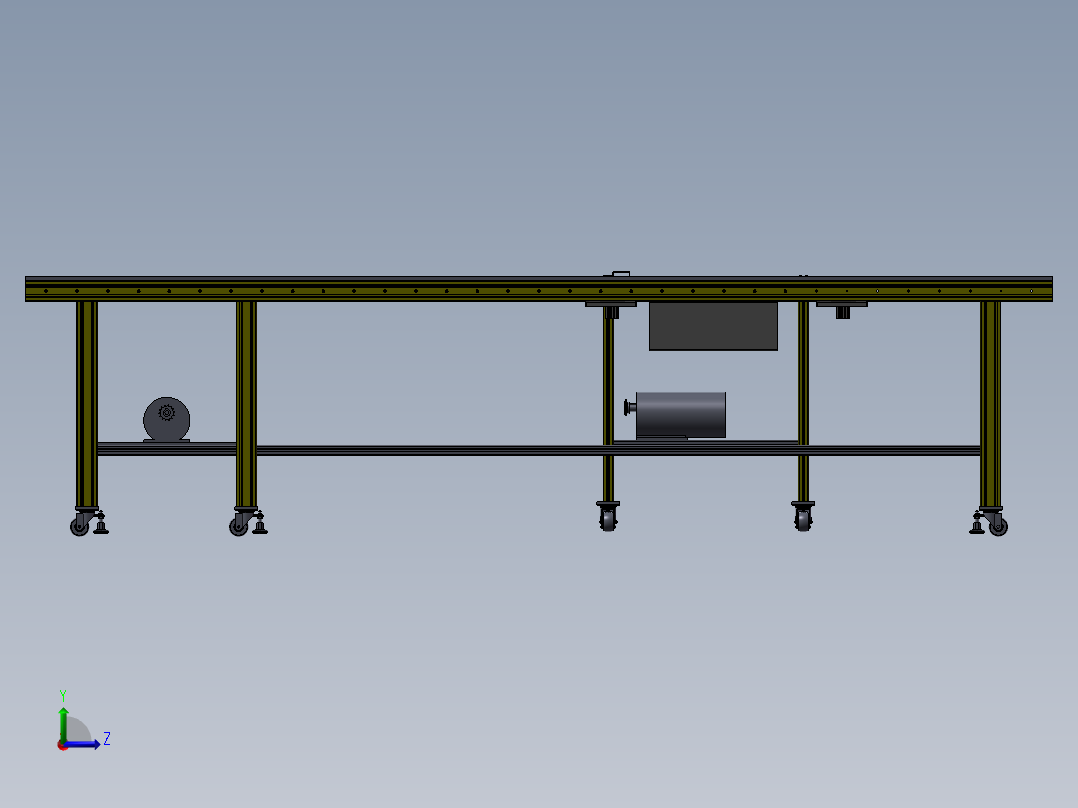 滚筒线体（带阻挡移载机构）左视图