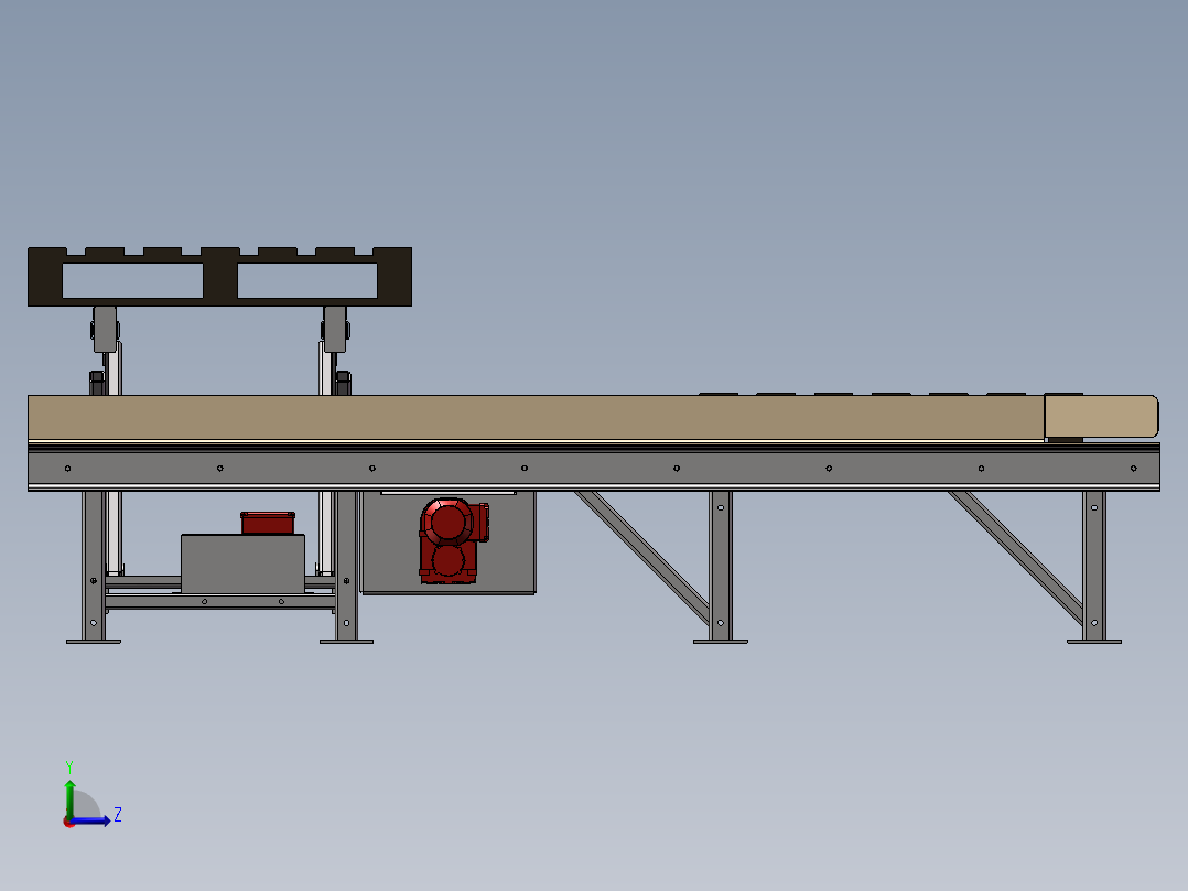 带升降机构的托盘输送机左视图