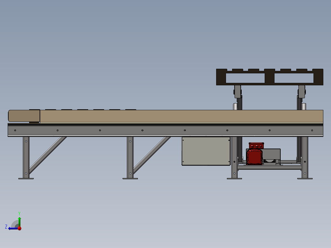 带升降机构的托盘输送机右视图