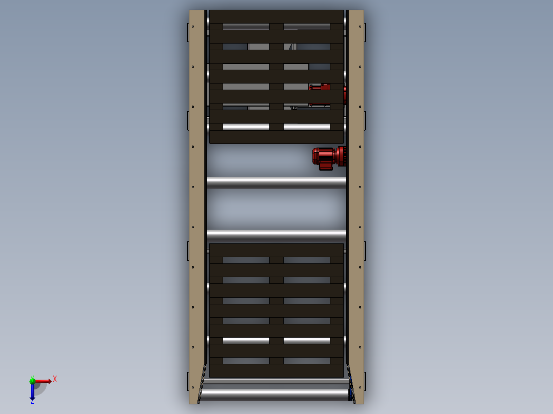 带升降机构的托盘输送机俯视图