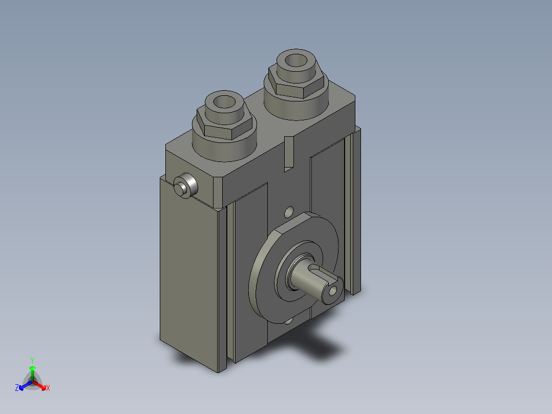 旋转气爪PRC25-90正等轴测图