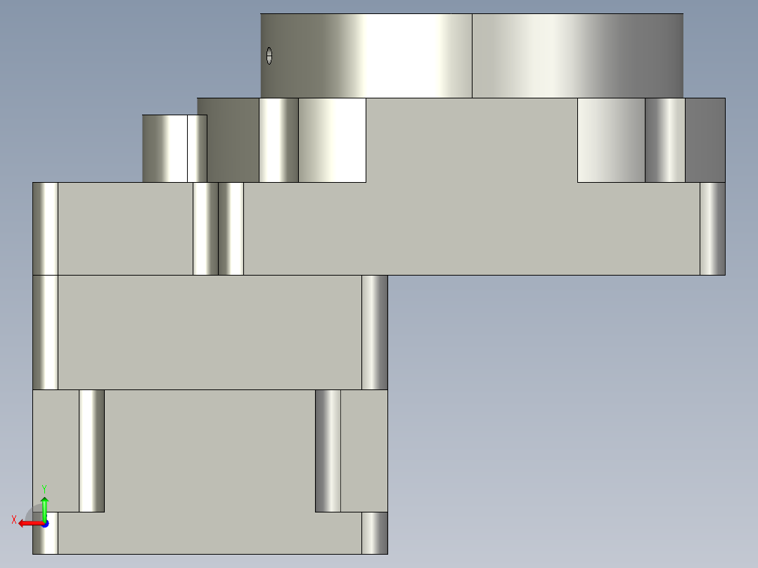 中空旋转平台KFN60-10模型(5-21 22-2 4-M3-31-31)后视图