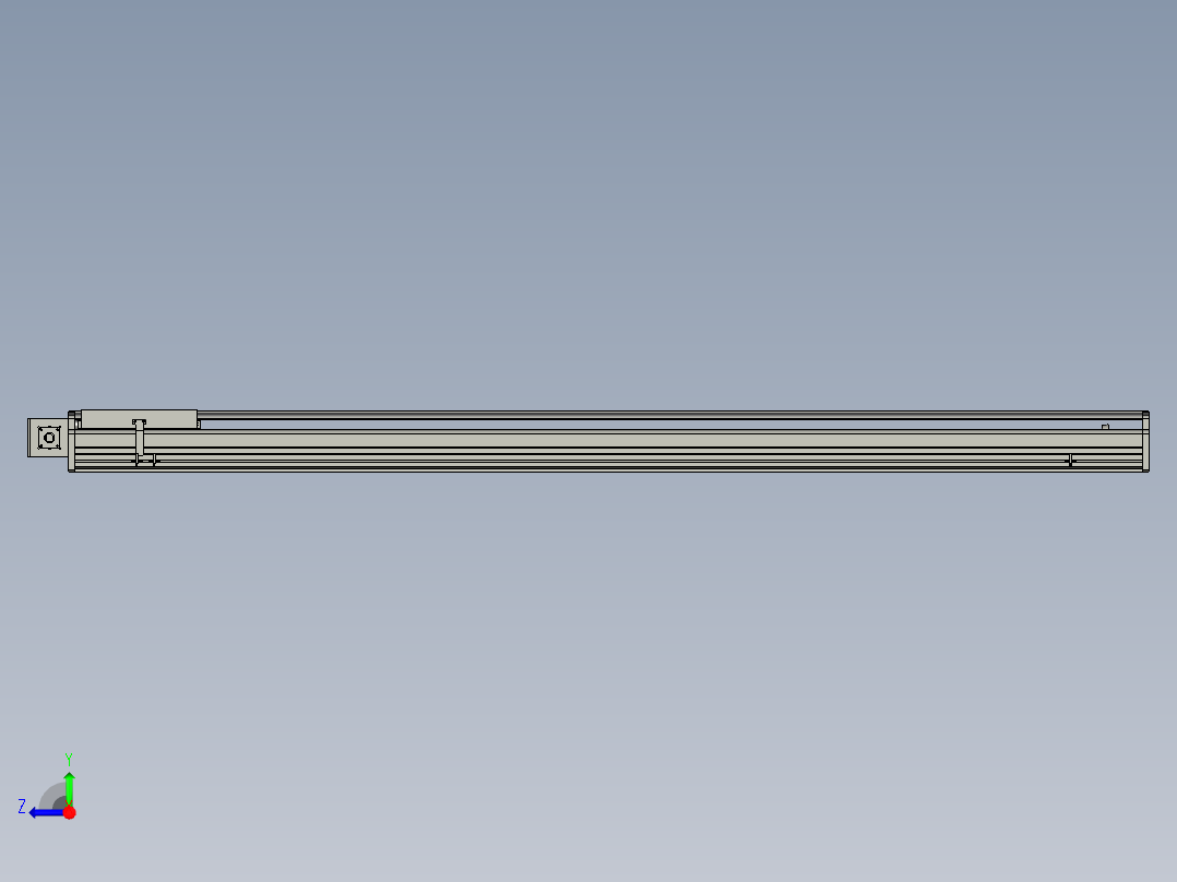 东锦同步带传动-直线滑台模组DH270B-C-L150-S2100-BL-P750W-C3右视图