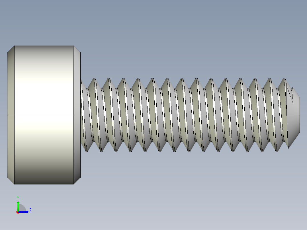 M2 x 0.4mm Thread 6mm LONG SOCKET HEAD CAP SCREW.IGS左视图