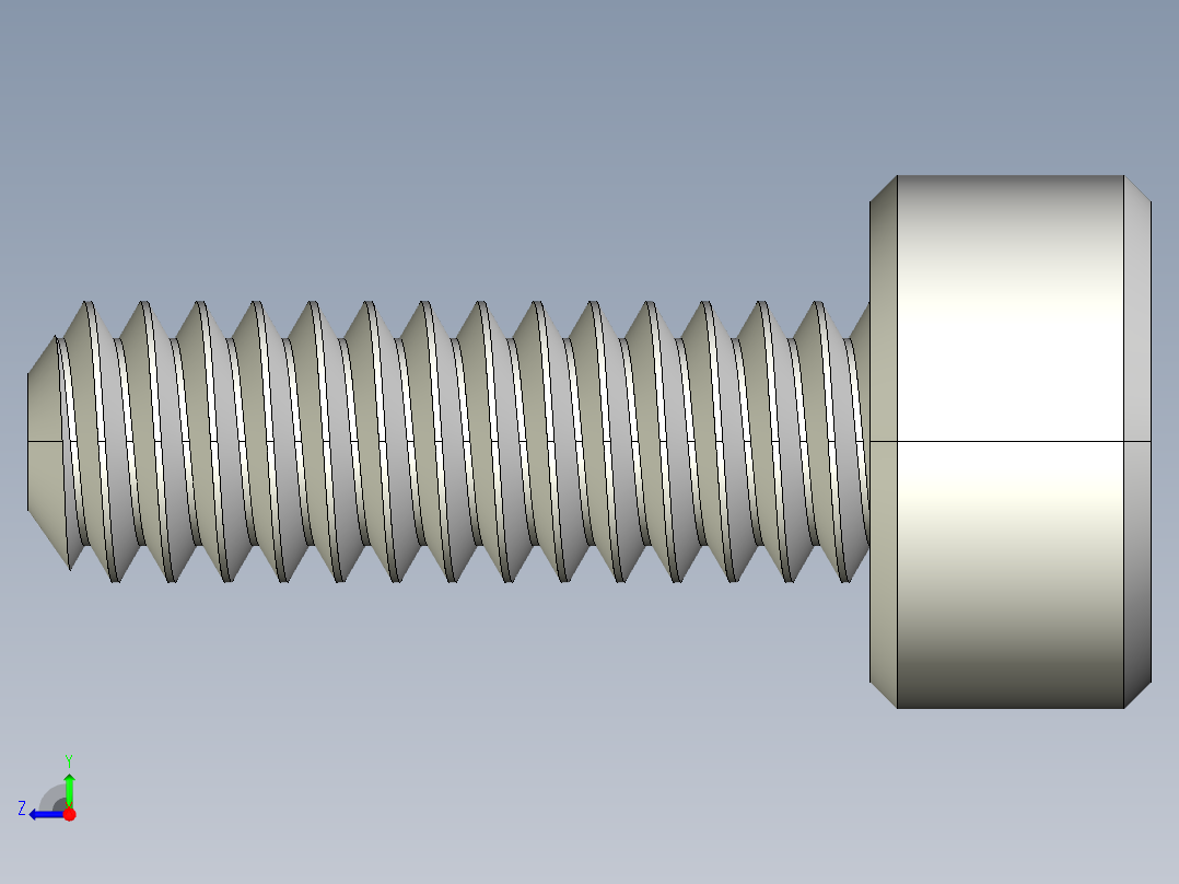 M2 x 0.4mm Thread 6mm LONG SOCKET HEAD CAP SCREW.IGS右视图