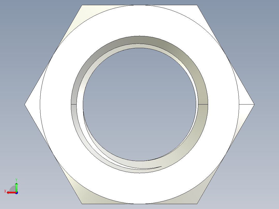 DIN 934 螺母-M33 Nut.STEP后视图