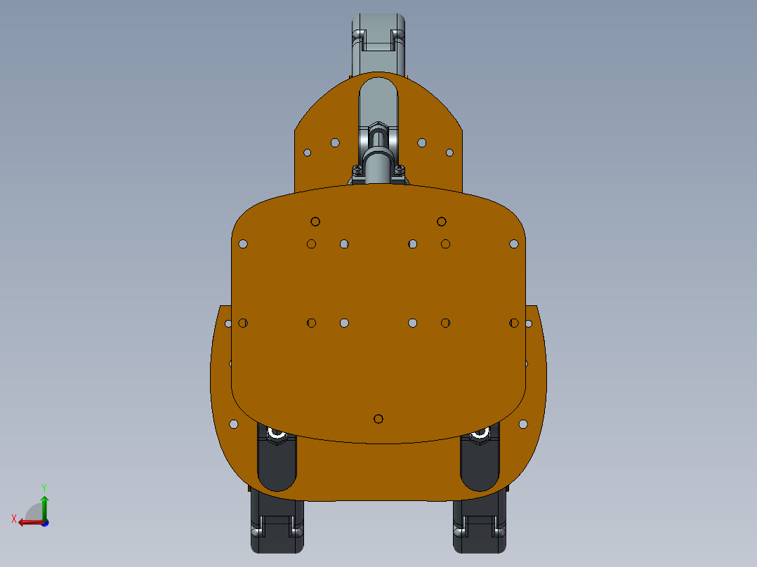 三指机械手夹持器含SW三维+CAD后视图