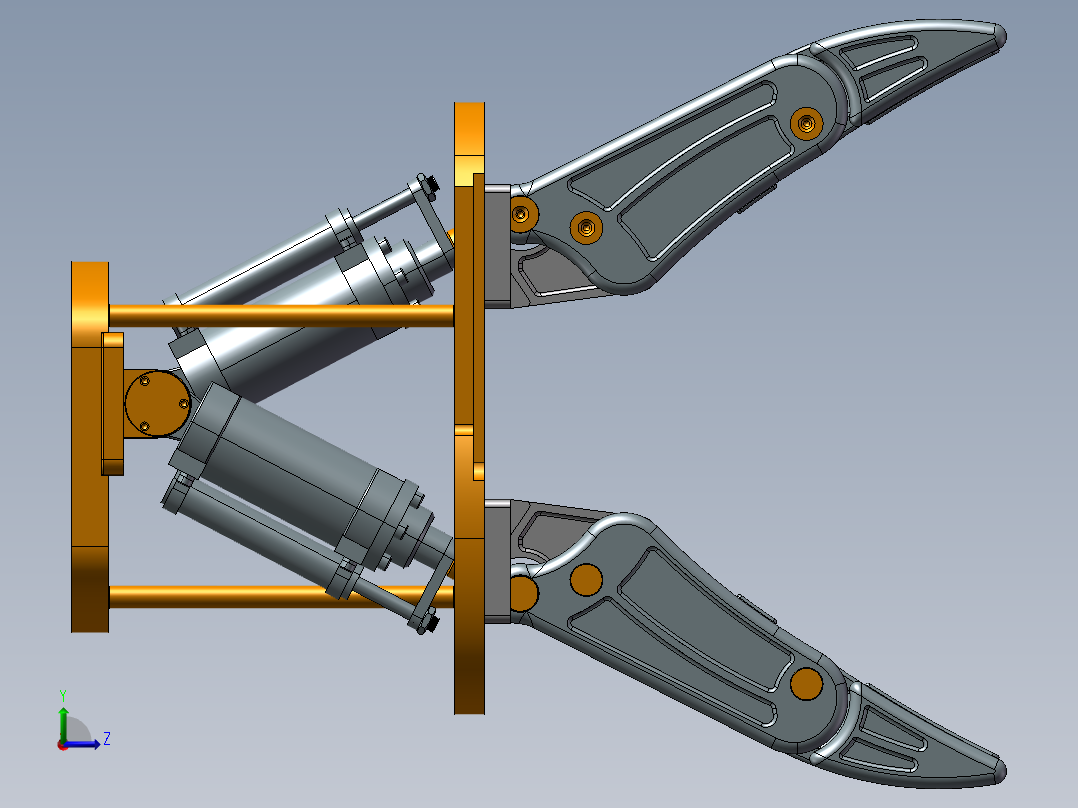 三指机械手夹持器含SW三维+CAD左视图