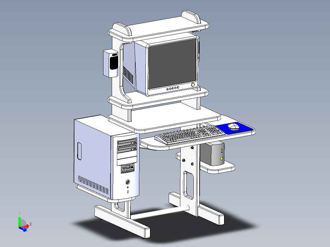 solidworks <span style='color: red'>电脑</span>桌<span style='color: red'>设计</span>图