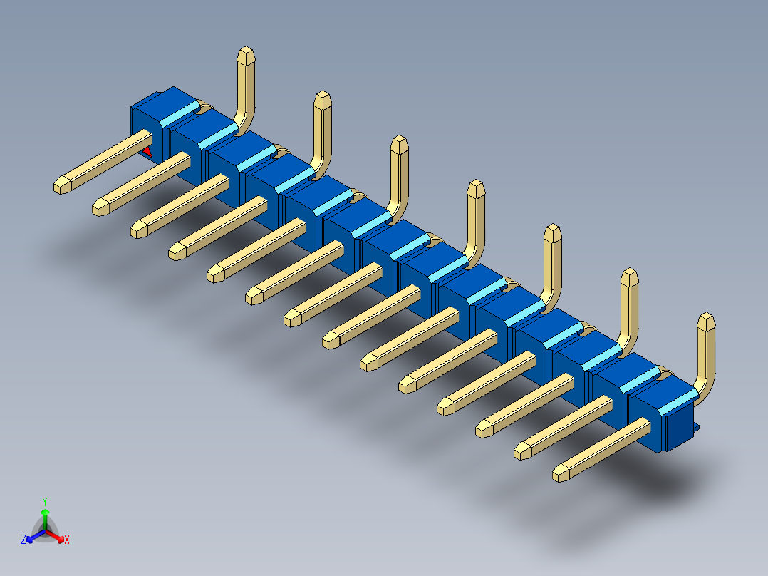 彩色公排针 100mil 2.54mm 系列-DS1022_blue_14p_100mil_Type_SMT_R2_rev1.0