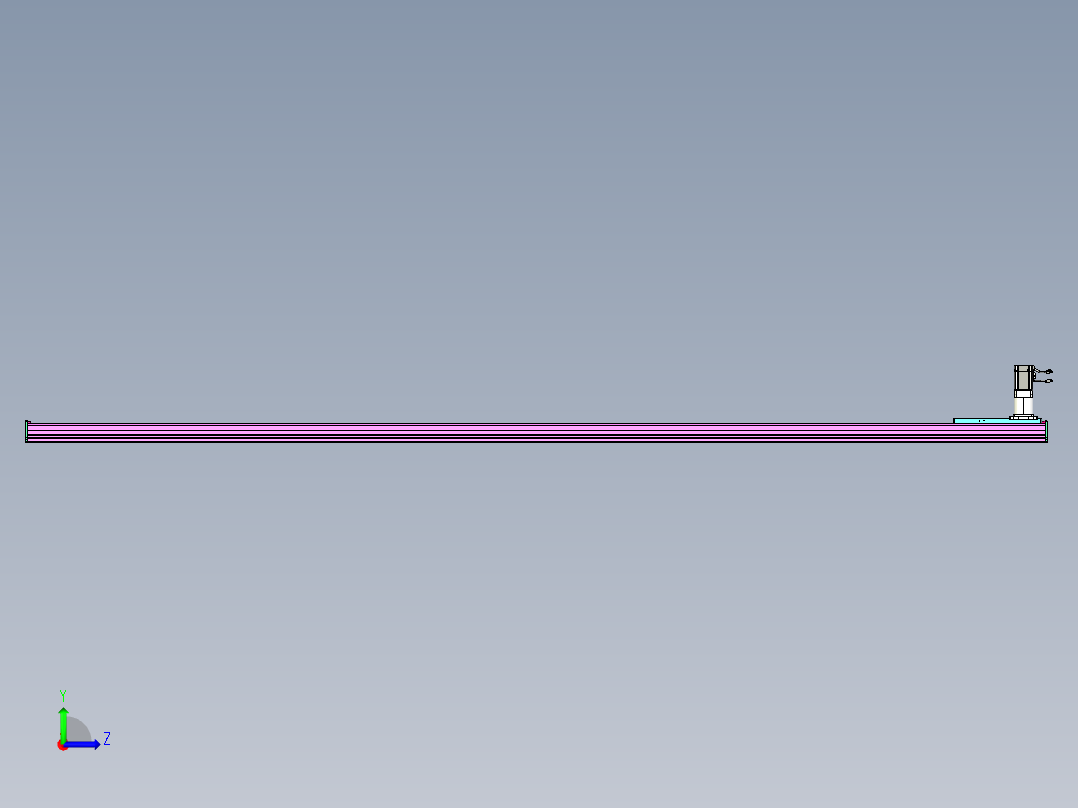 东锦齿条传动DH210G-L167-S4000-BU-减速机+P750W左视图