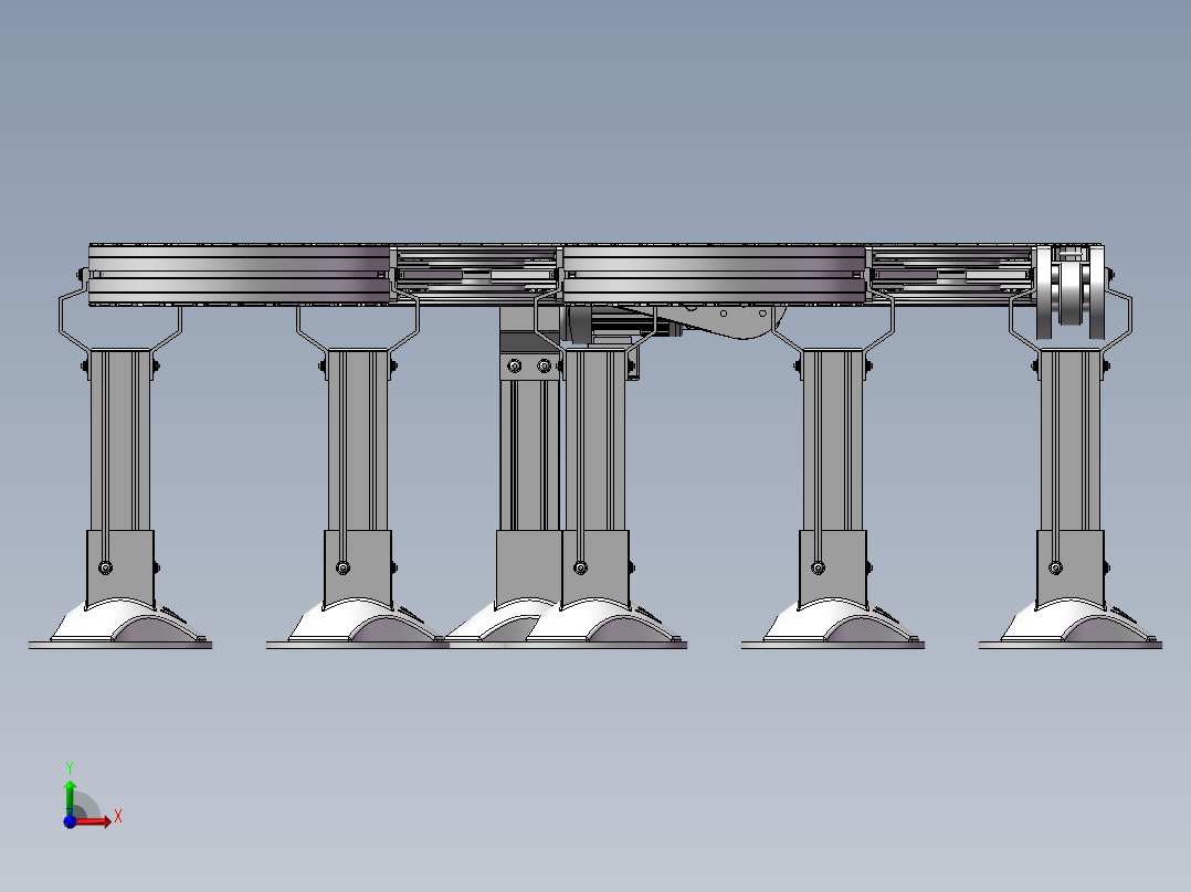 平板链条式输送机3D模前视图
