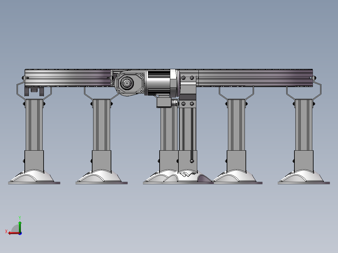 平板链条式输送机3D模后视图