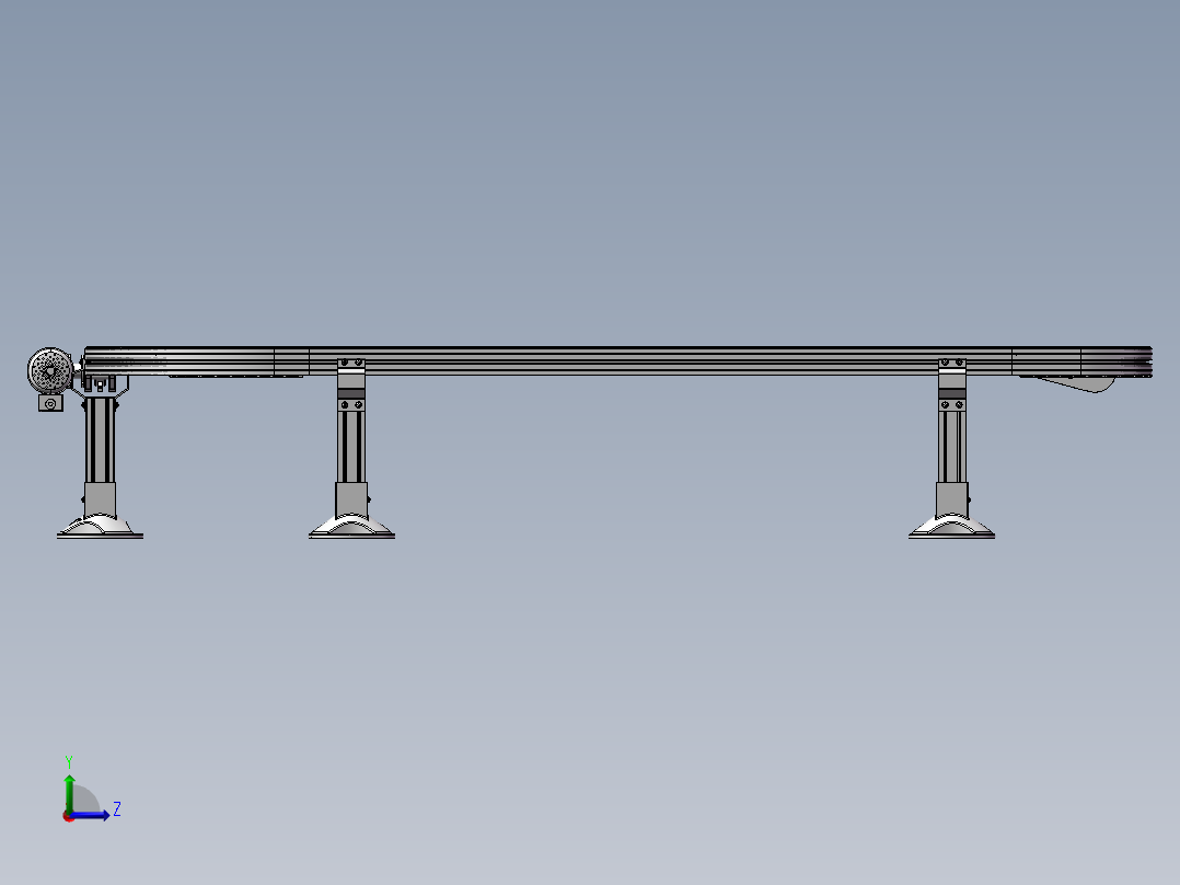 平板链条式输送机3D模左视图
