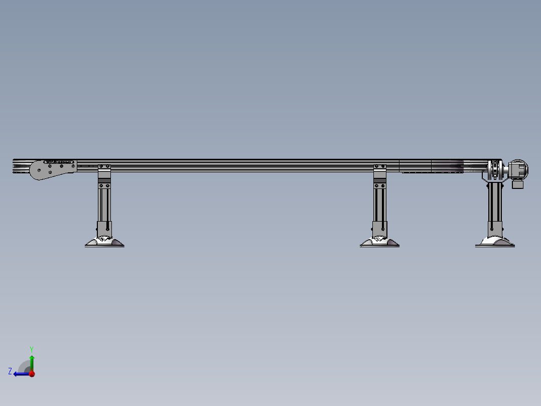 平板链条式输送机3D模右视图