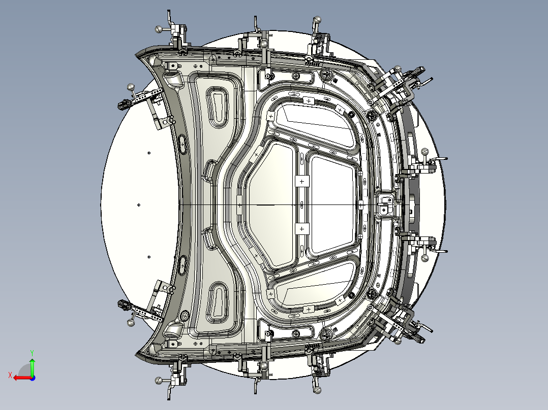 轿车前盖总成滚边胎膜模型==448350==100后视图