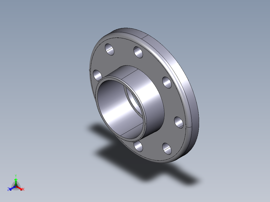 36FDV 固定法兰与溶剂焊接插座根据DIN EN ISO 锯齿提高平垫片（垫片尺寸，看脸QHv）。钻孔：PN 10 16到DN 150；PN 10从DN 200正等轴测图