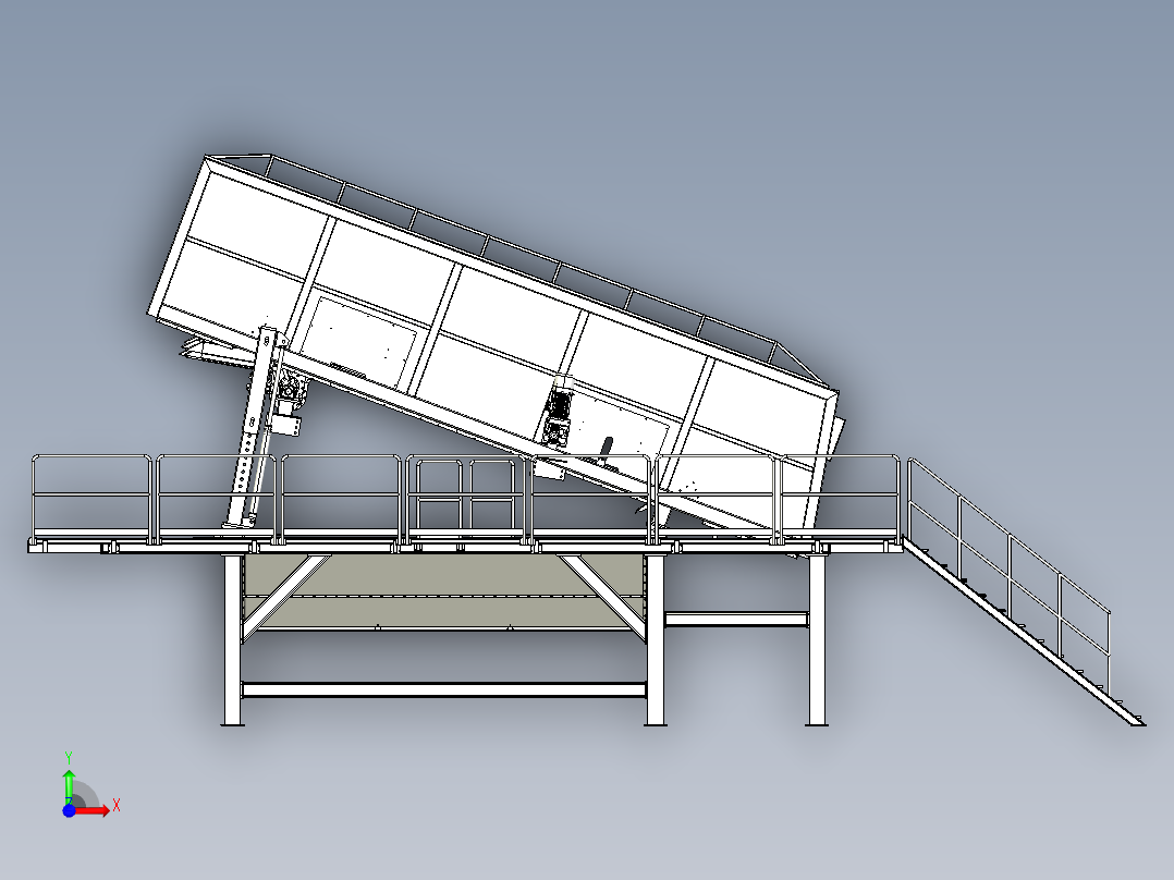 垃圾分类筛选机三维模型设计前视图