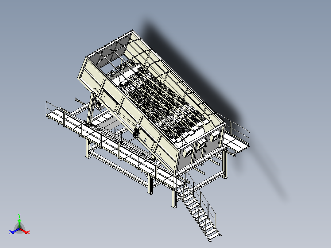 垃圾分类筛选机三维模型设计正等轴测图