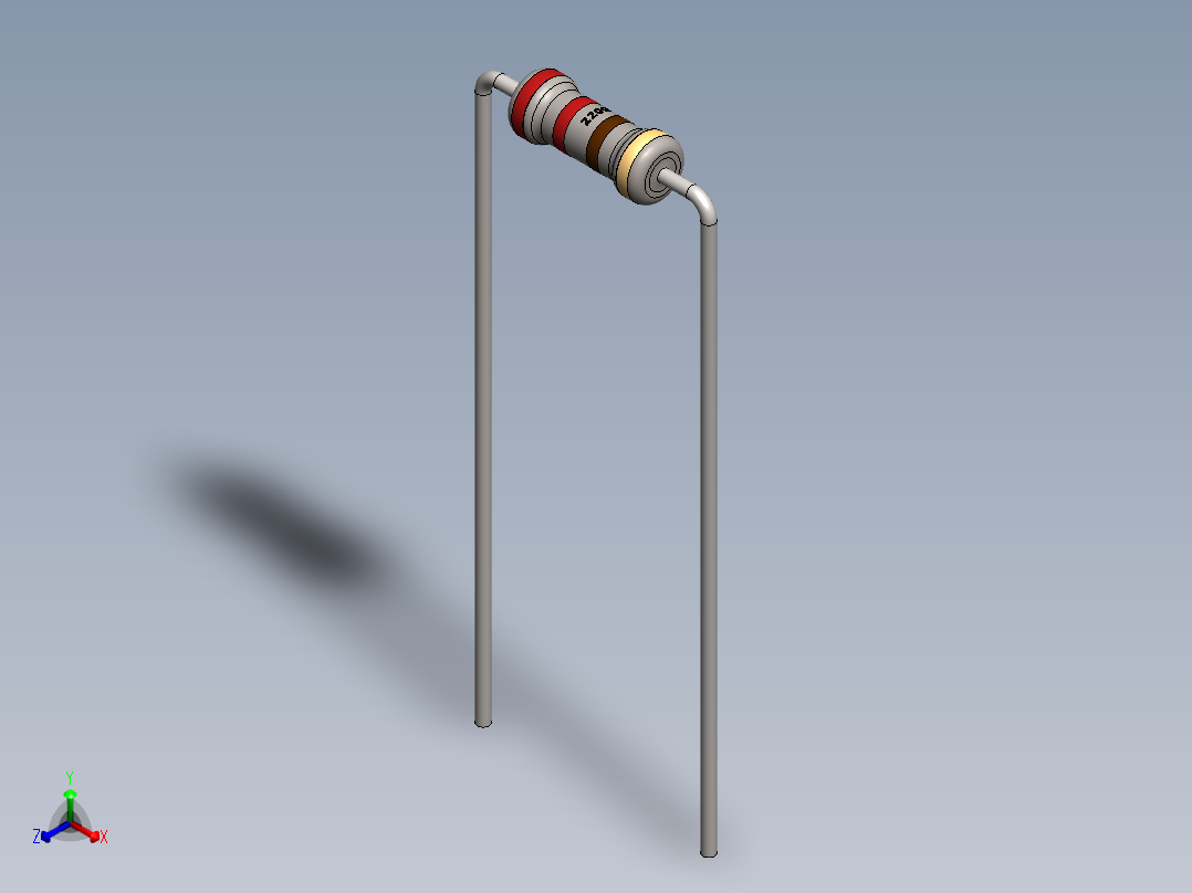 电容器 二极管 电阻器-Resistor 220 Ohm正等轴测图