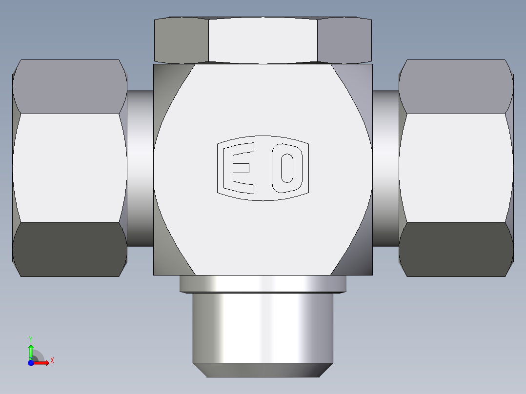 卡套式工业通用硬管接头EO_High_pressure_banjo_tee_TH20SM71前视图