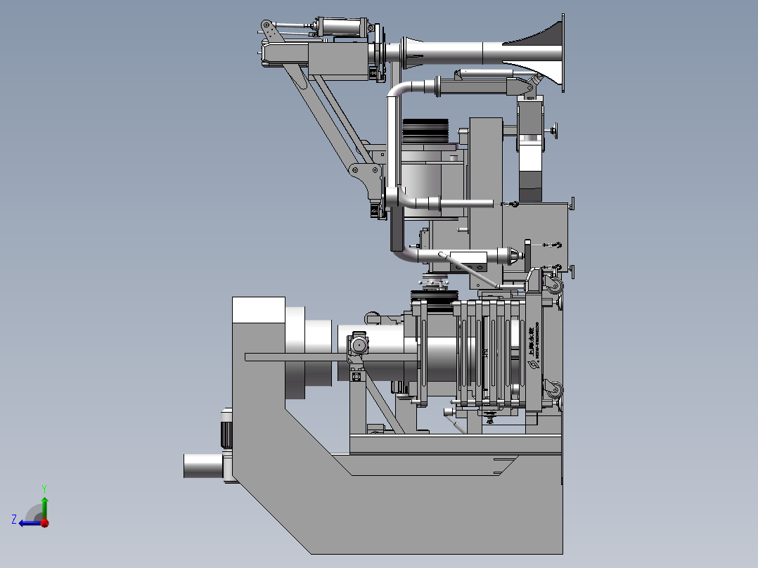 PMS曳引机流水线总装配图右视图