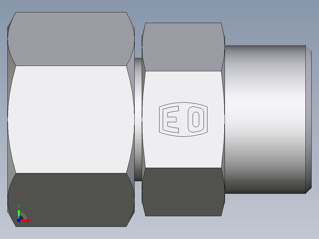 卡套式工业通用硬管接头EO_Distance_piece_adapter_DA16SOMD71前视图