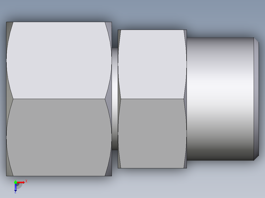 卡套式工业通用硬管接头EO_Distance_piece_adapter_DA16SOMD71俯视图
