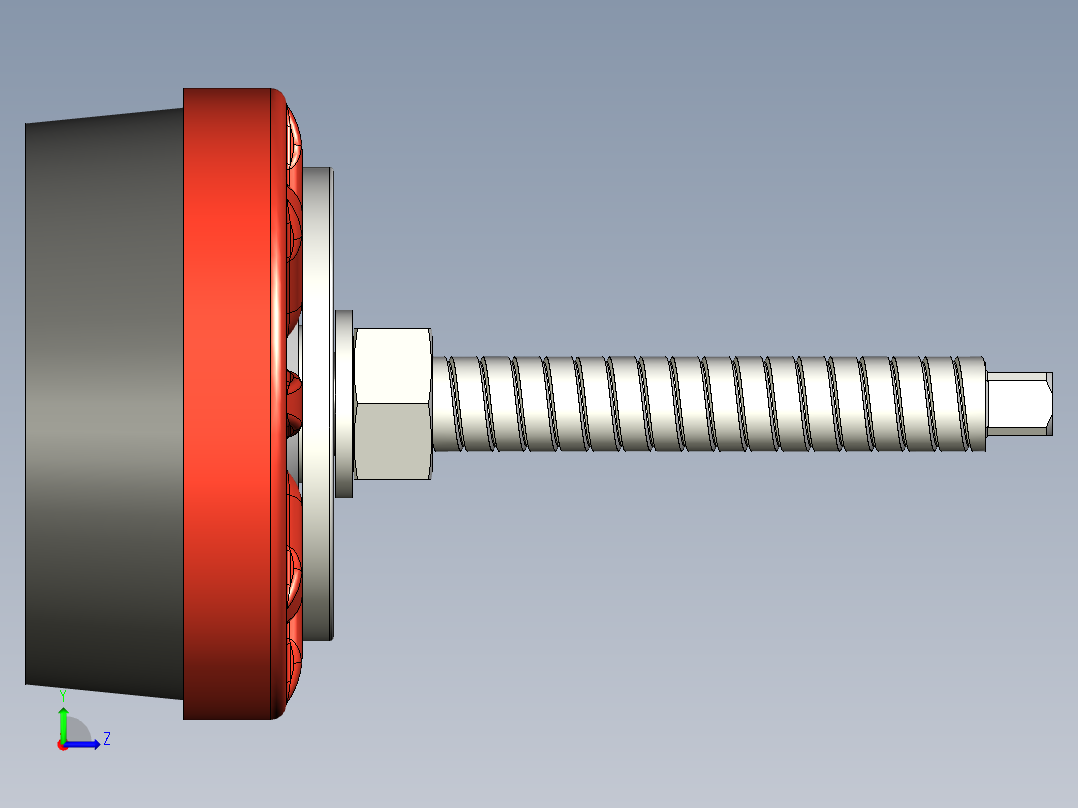 防震水平調整腳座701,702,703-3D多系列多零件图纸模型左视图