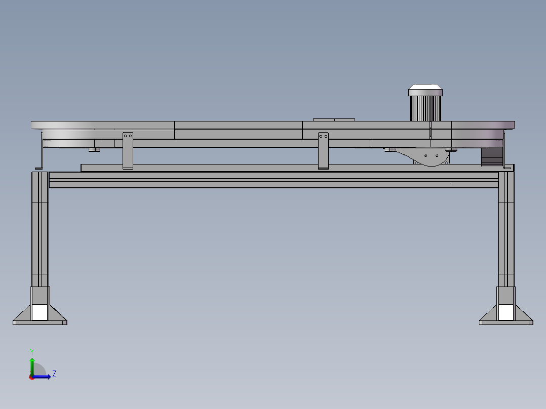 S型链板输送线3D图纸 H924 机械设计参考资料设计素材素材左视图