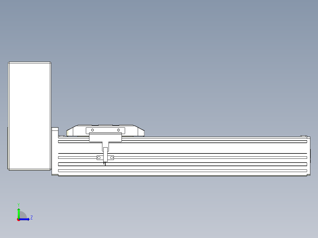 同步带全封闭直线模组TPA-HCB-85D-90-L200-RU-Y-P20-N3左视图