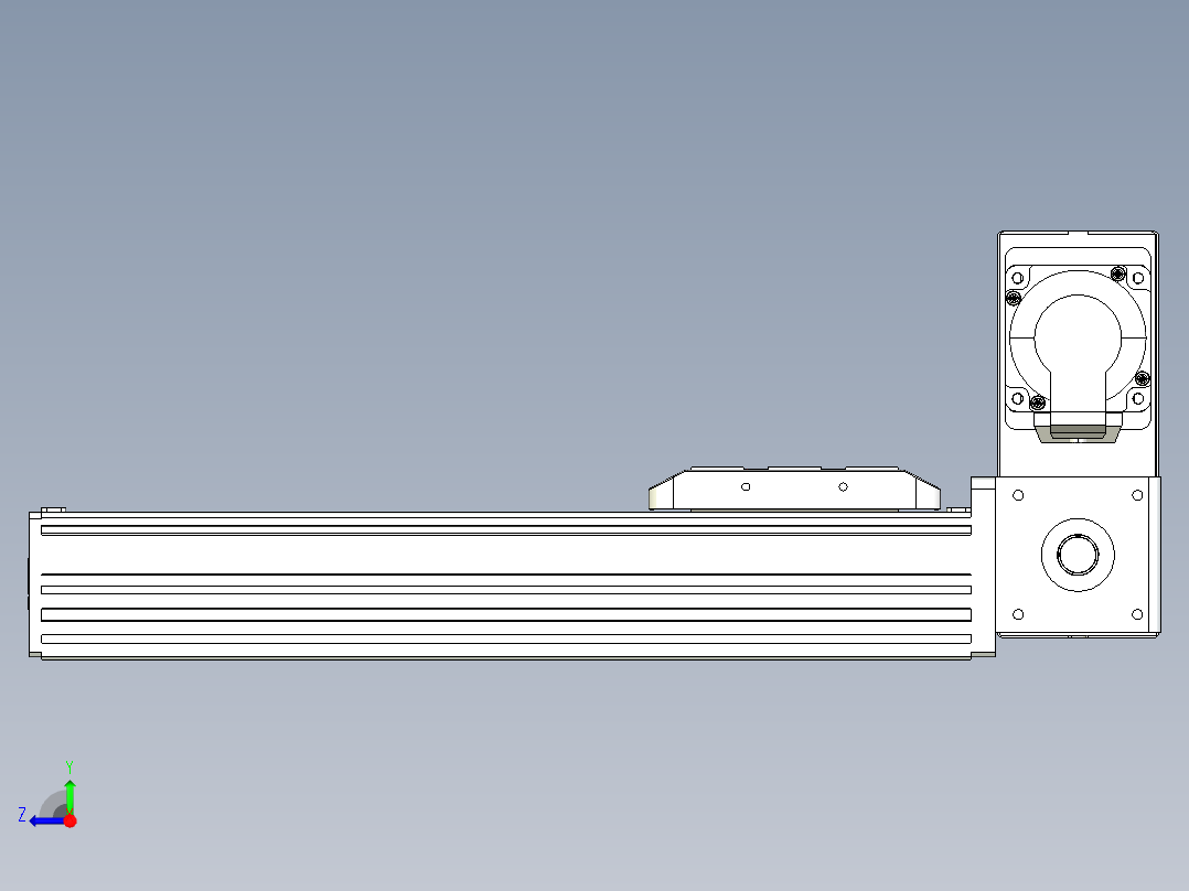同步带全封闭直线模组TPA-HCB-85D-90-L200-RU-Y-P20-N3右视图