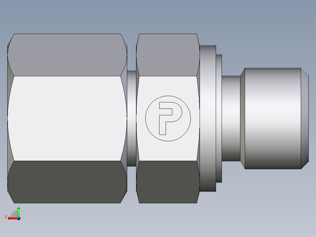卡套式工业通用硬管接头EO_Swivel_connector_EGE10LREDCF后视图
