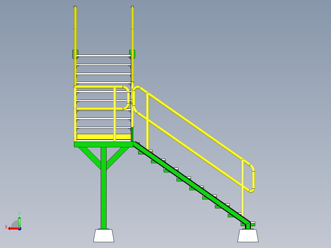 两层楼梯后视图