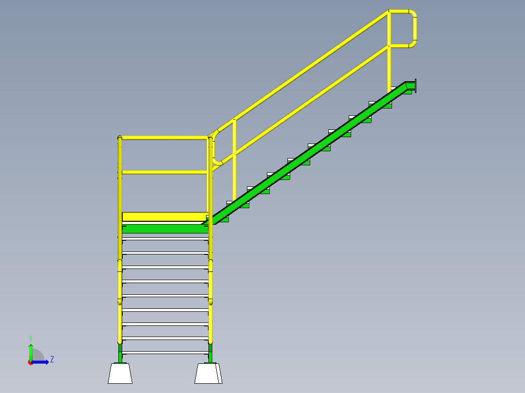 两层楼梯左视图