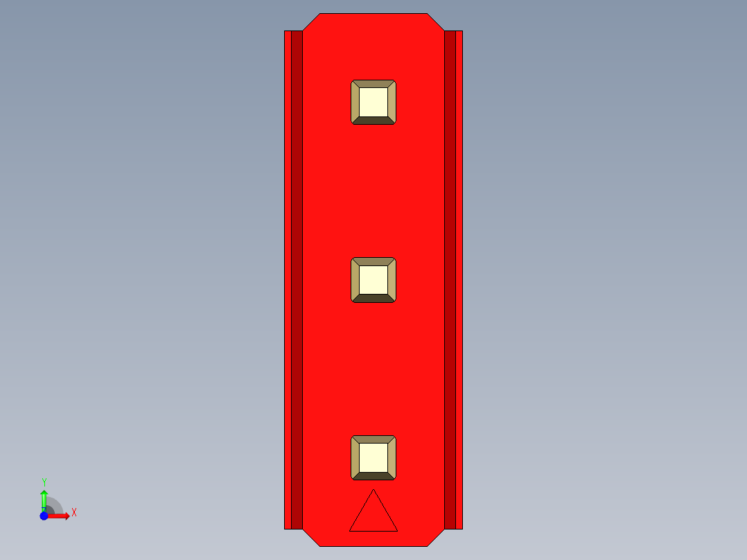 彩色公头100mil（2.54mm）系列-DS1021_red_3x01p_100mil_Type19_rev1.0前视图